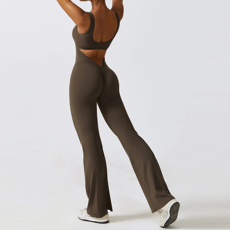 Backless long sleeve jumpsuit