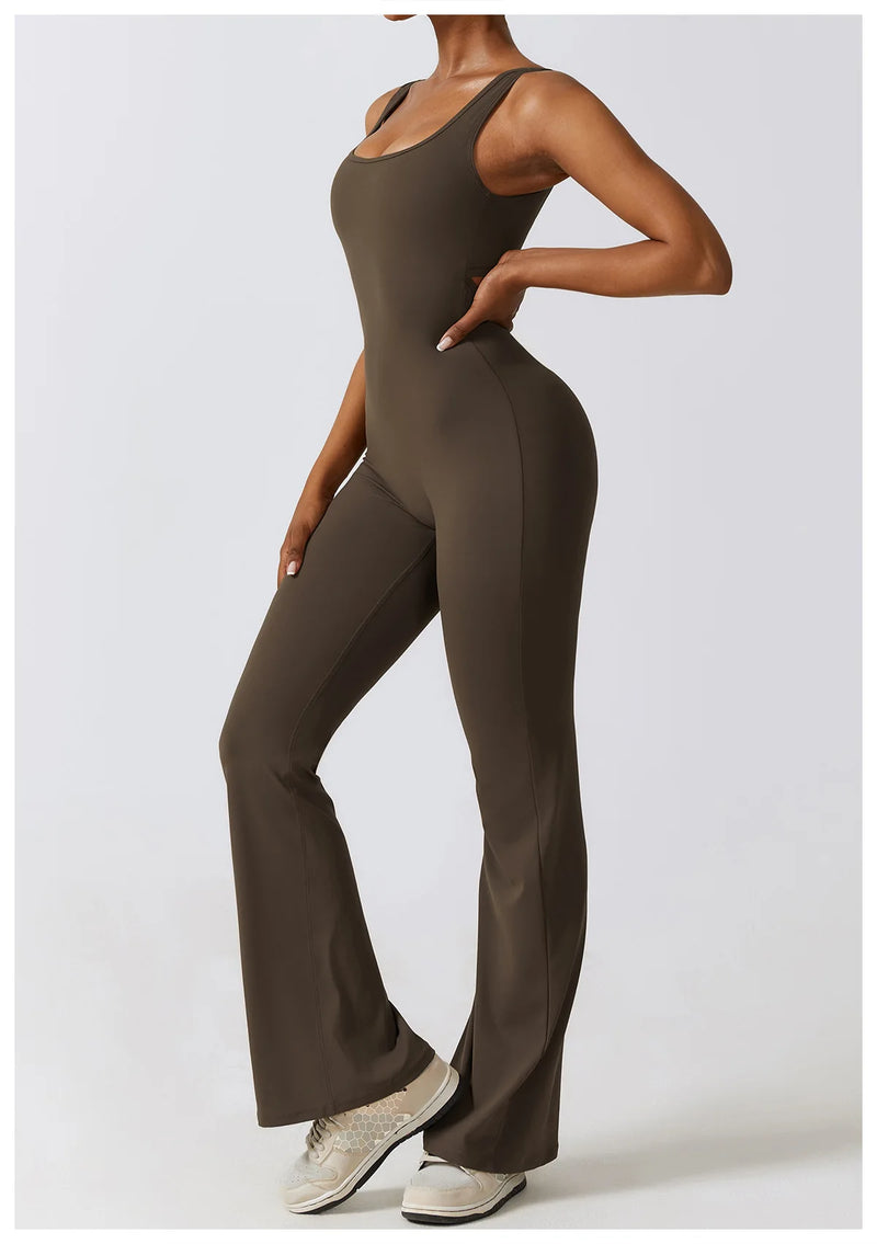 Backless long sleeve jumpsuit