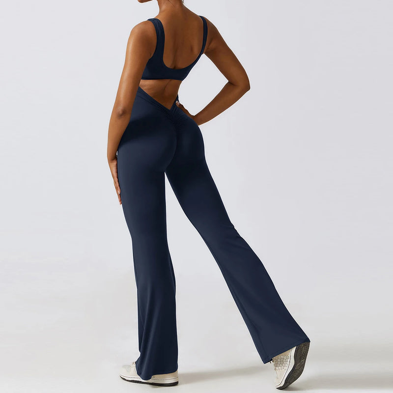 Backless long sleeve jumpsuit