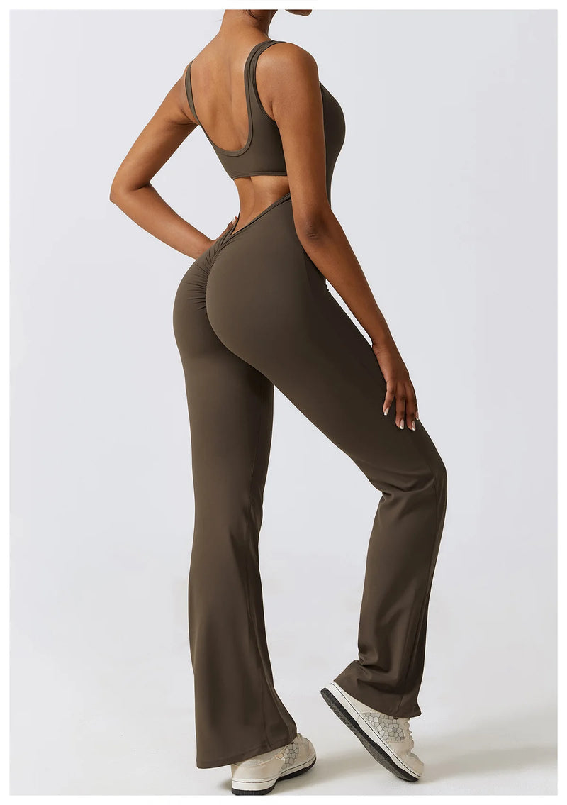 Backless long sleeve jumpsuit