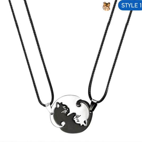 YIN YANG CAT NECKLACE SET