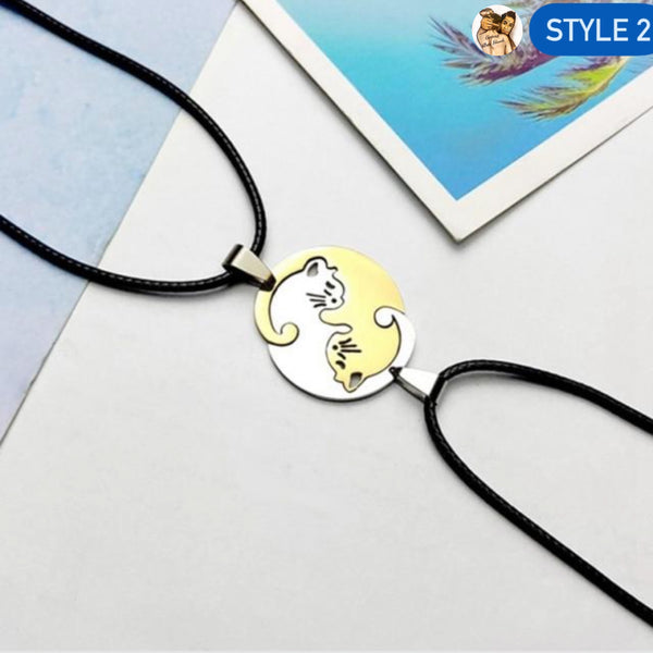 YIN YANG CAT NECKLACE SET